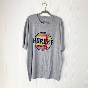 Hurley Men's Sun Set Orange Red Gray Graphic T-Shirt Size XL